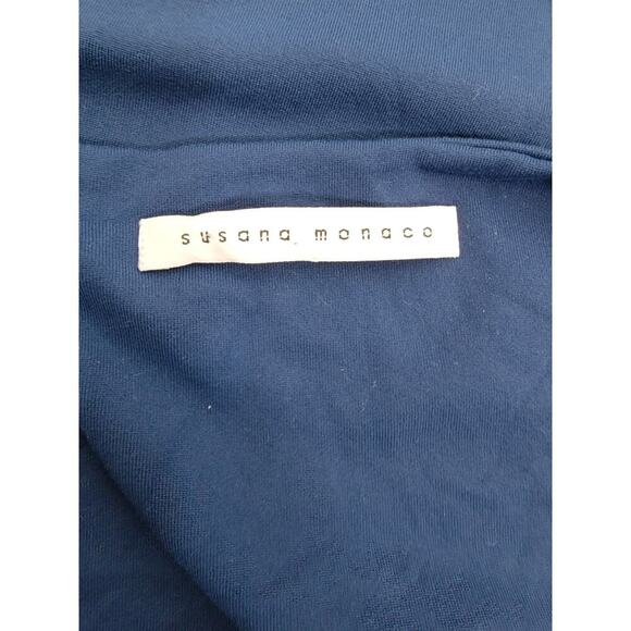 Susana Monaco Square Neckline Slip Midi Dress Size Small Stretch Blue - Picture 8 of 10